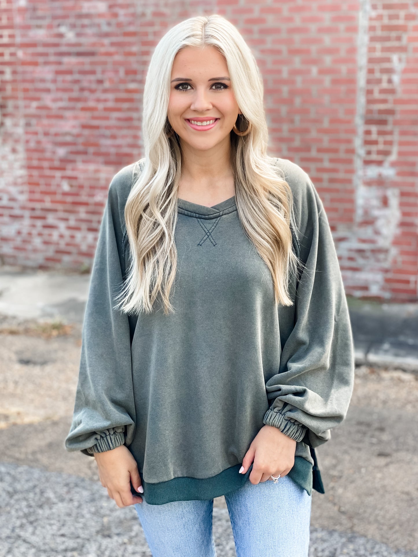 Around the Block Pullover VINTAGE MOSS