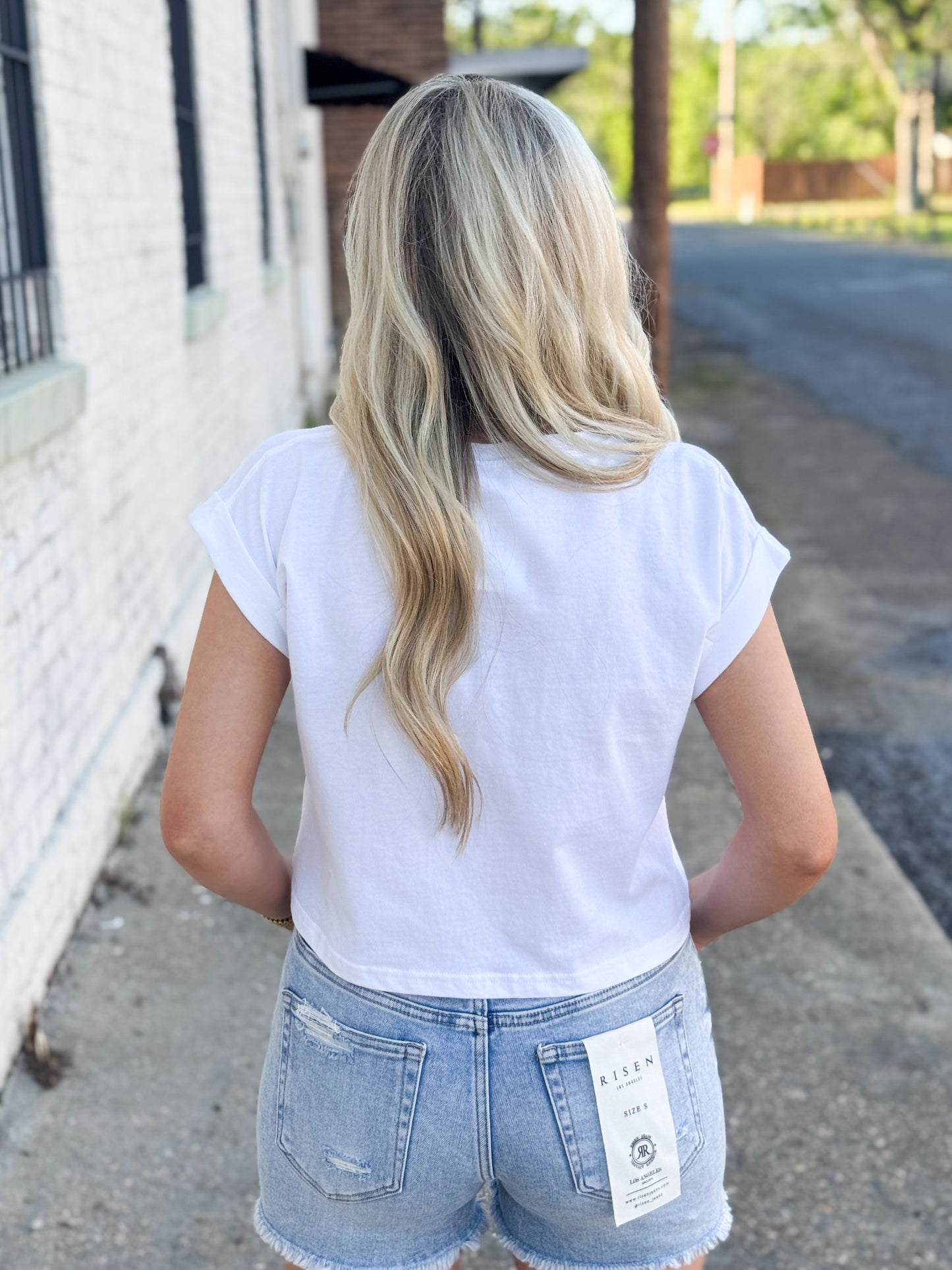Sunny Days Cropped Tee WHITE