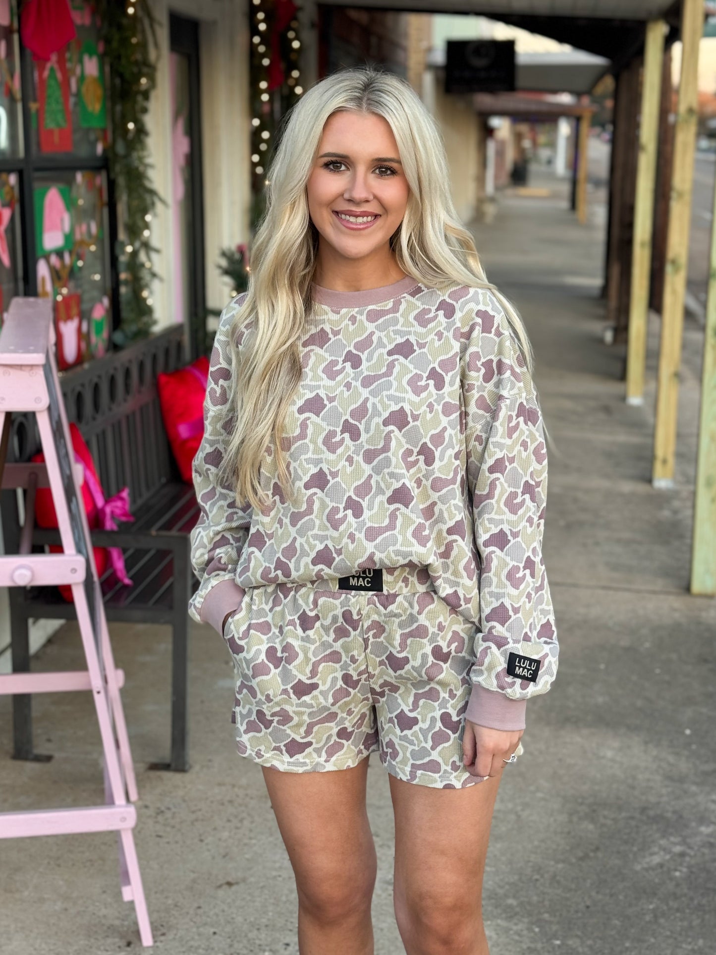 Lulu Mac Waffle Shorts CAMO