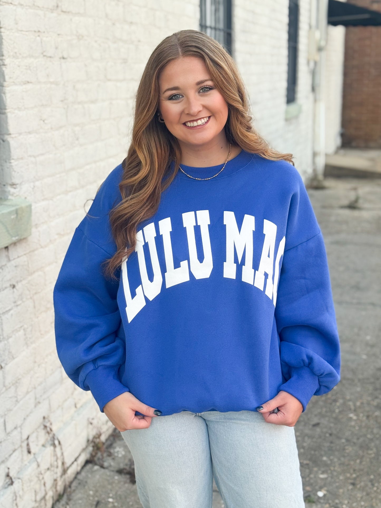 Lulu Mac Sweatshirt ROYAL/WHITE puff