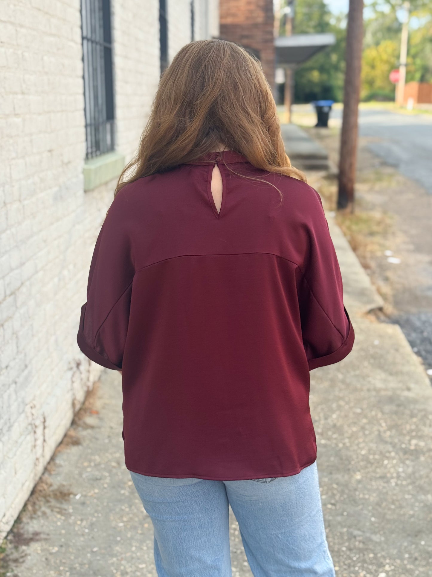 Heard About You Top BURGUNDY