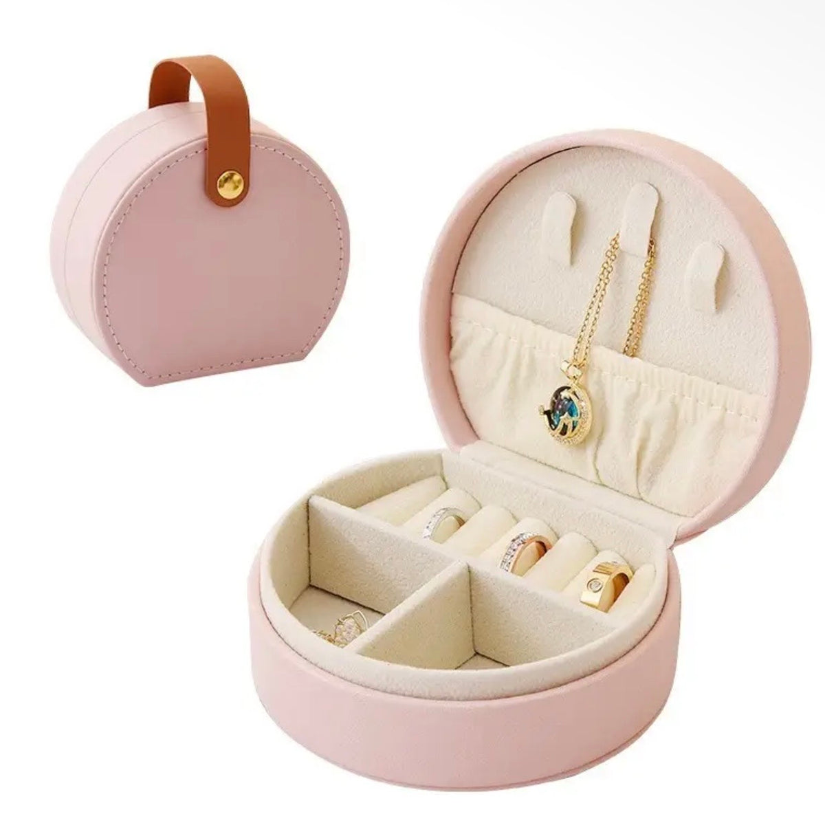 Polka Dot Jewelry Travel Case PINK