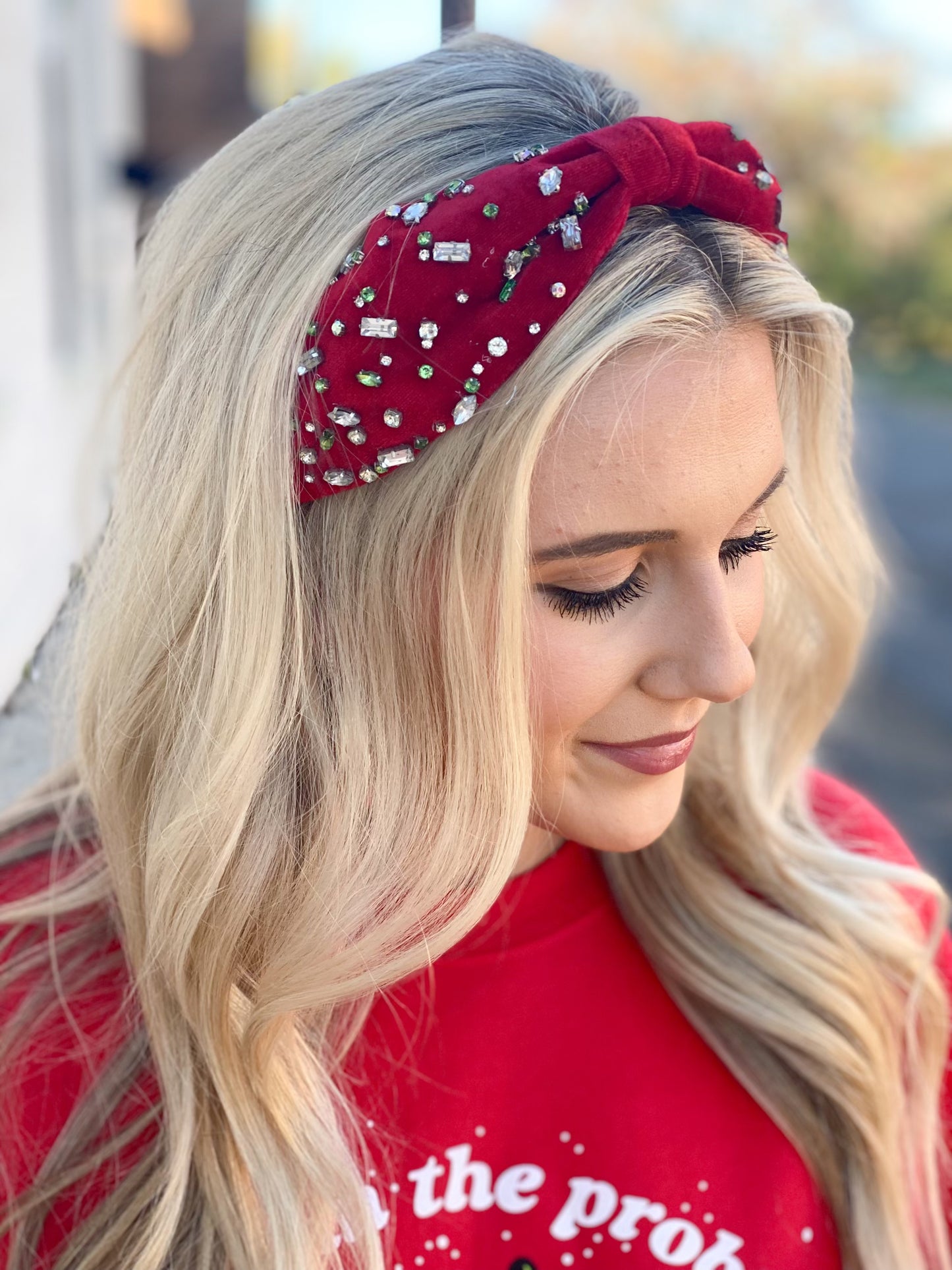 Holly Berry Headband RED