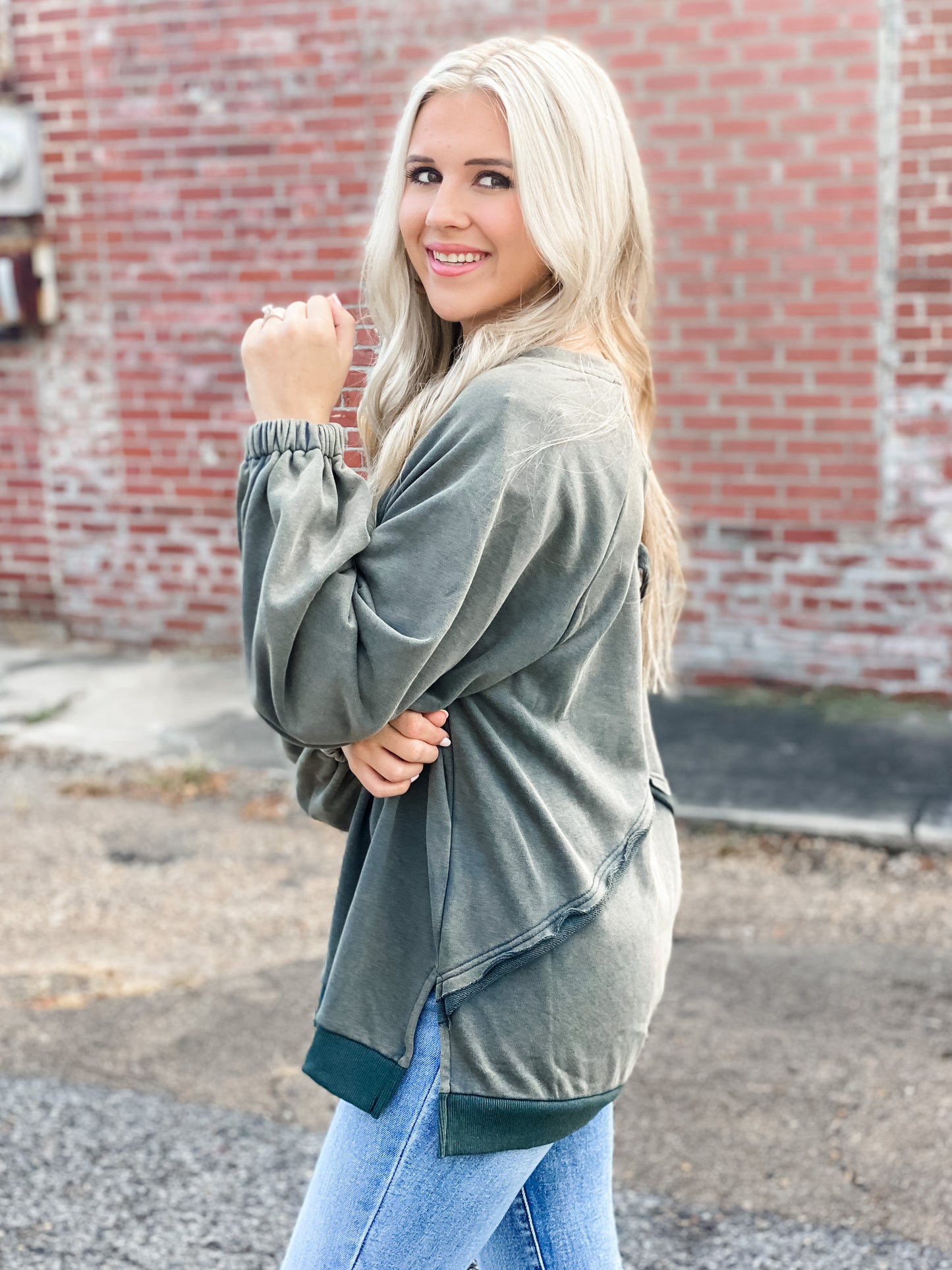 Around the Block Pullover VINTAGE MOSS