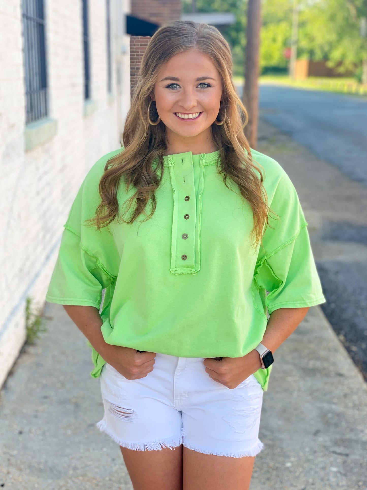 Come My Way Oversized Top GREEN