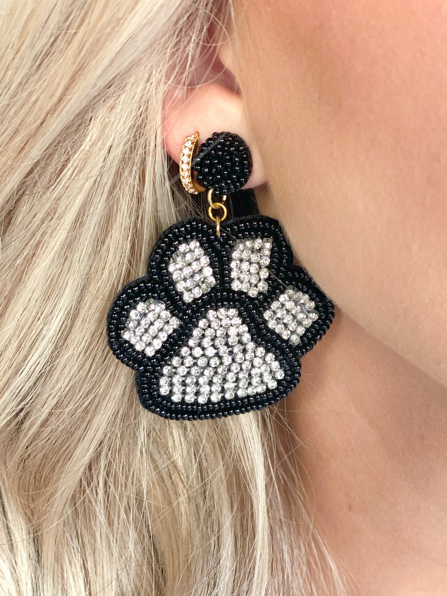Cougar Pride Earring BLACK