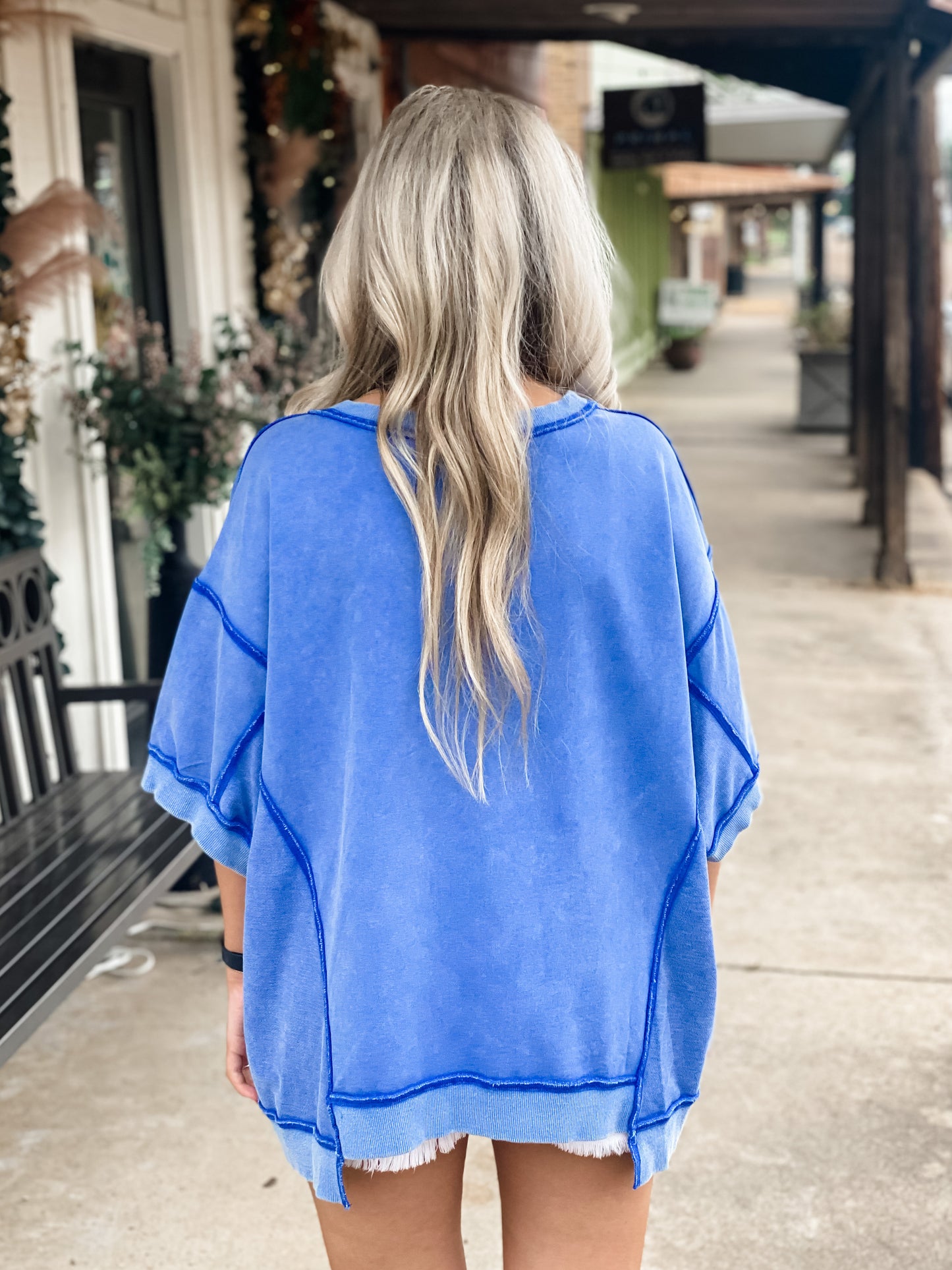 Spin Me Around Oversized Top BLUE