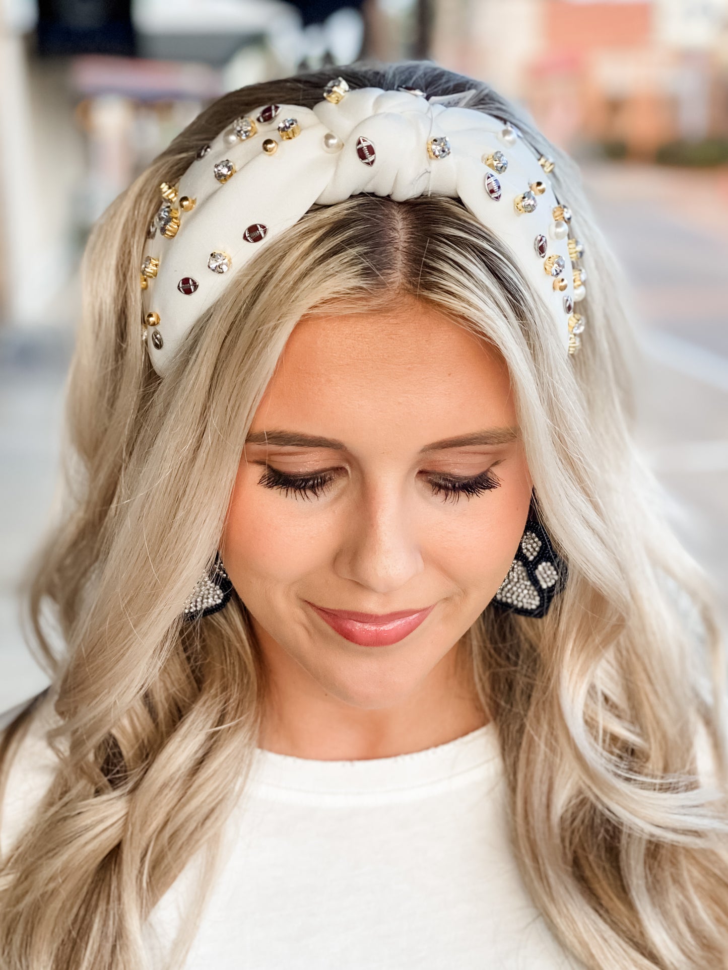 Football Beaded Headband