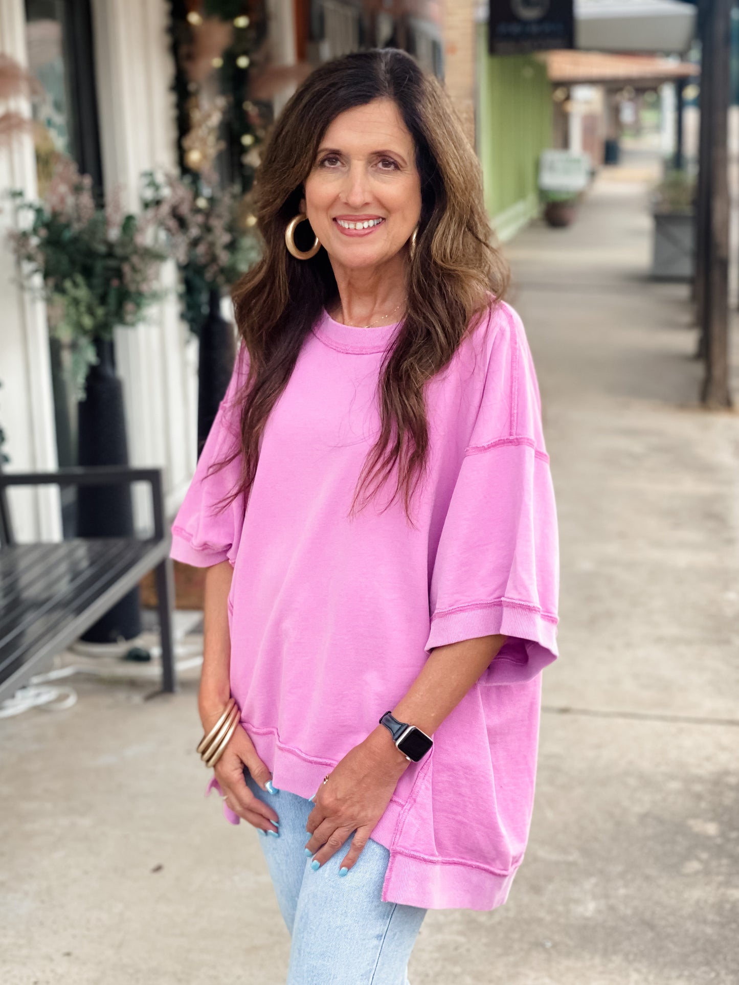 Spin Me Around Oversized Top LILAC