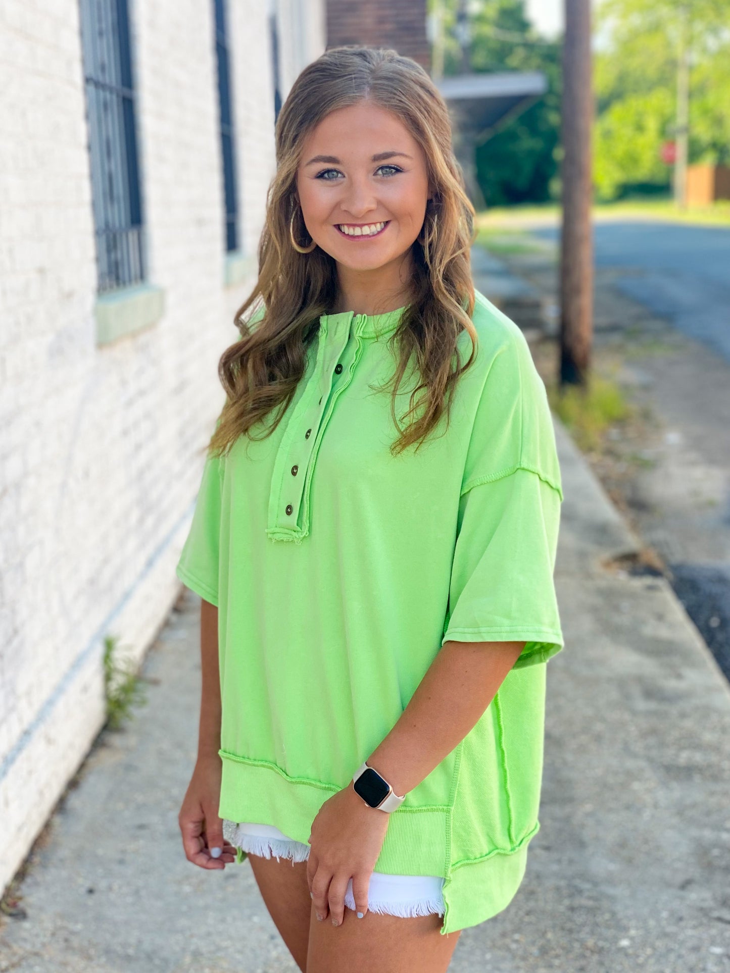 Come My Way Oversized Top GREEN