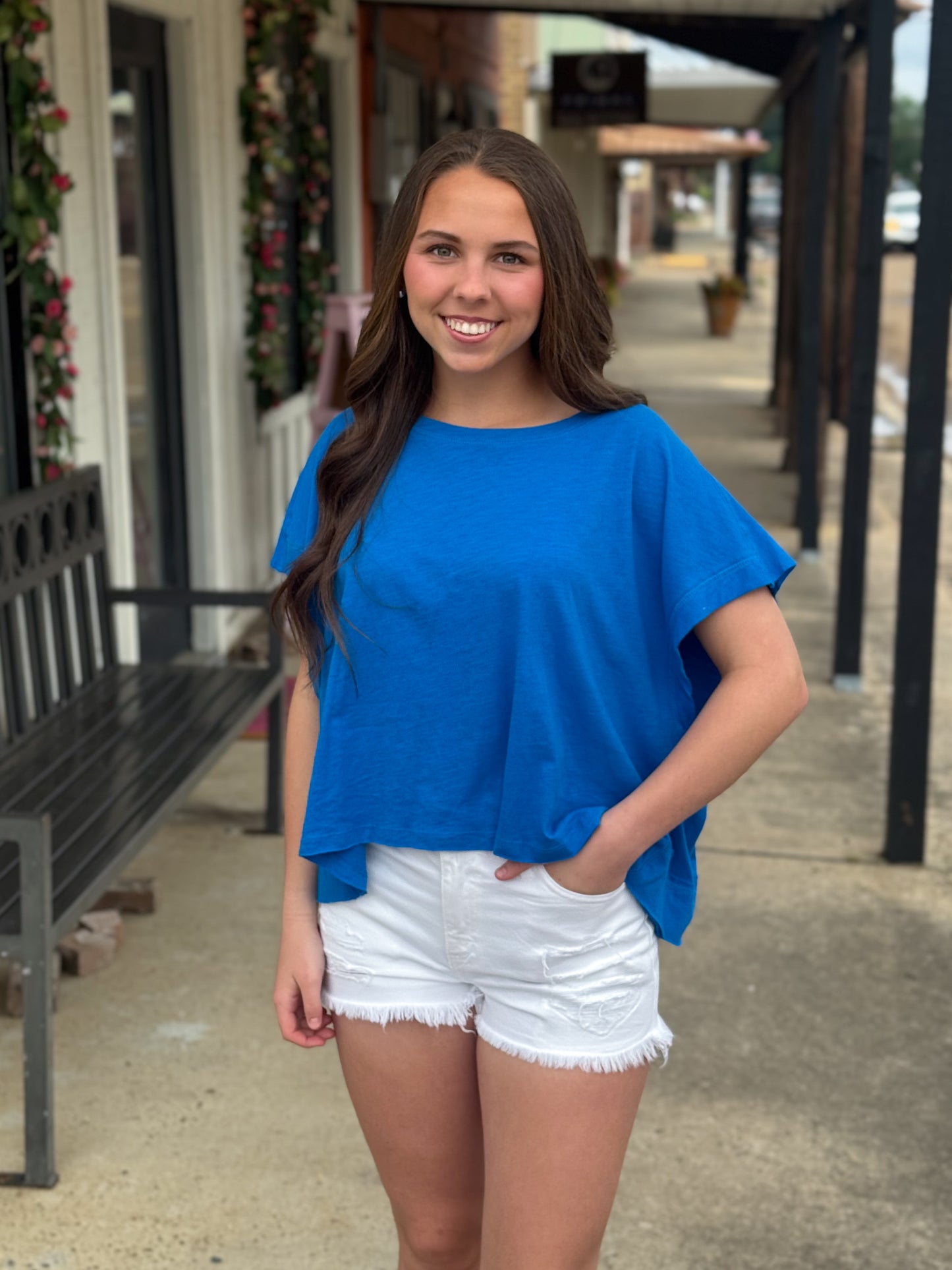 Out & About Top BLUE