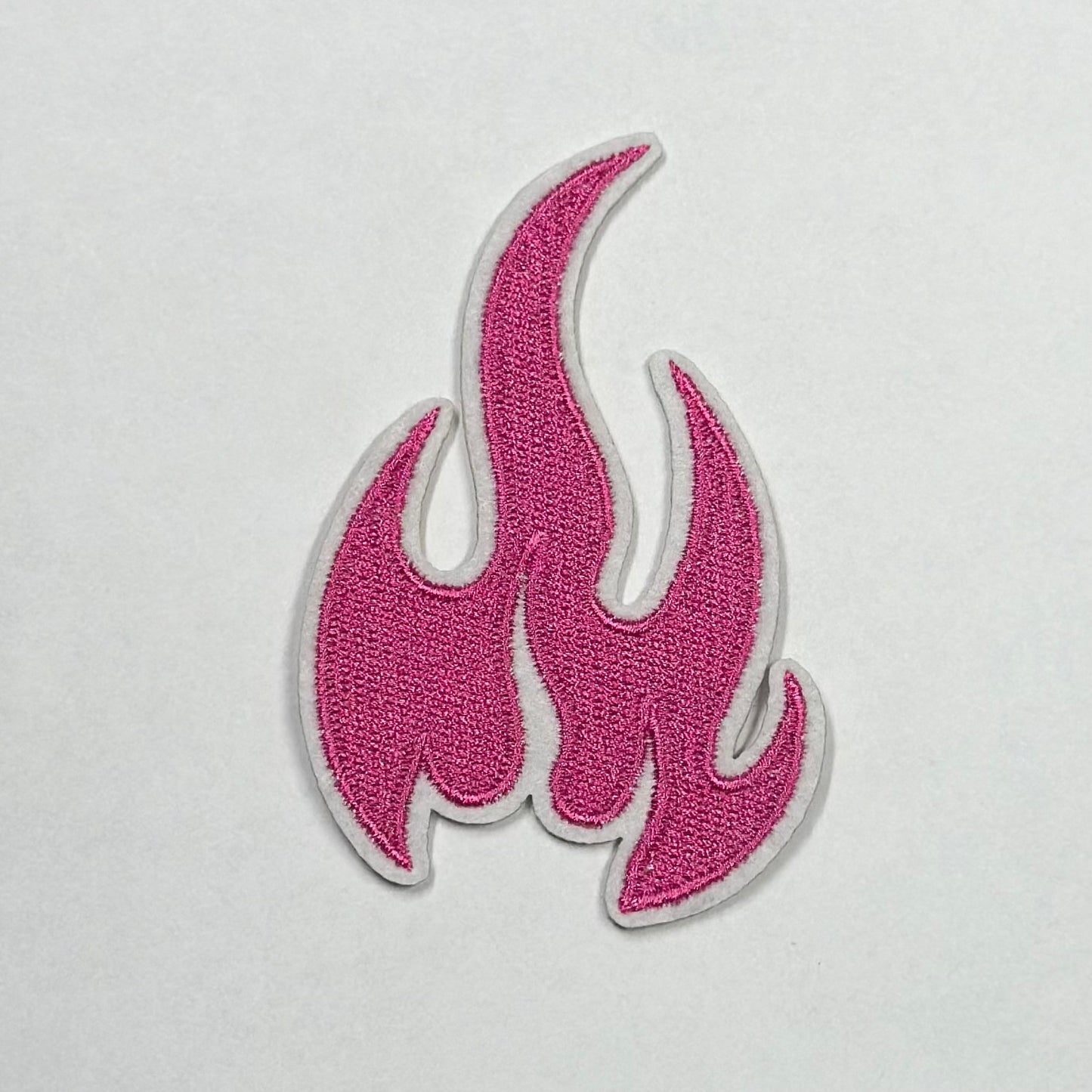 Pink Flame Iron On Patch