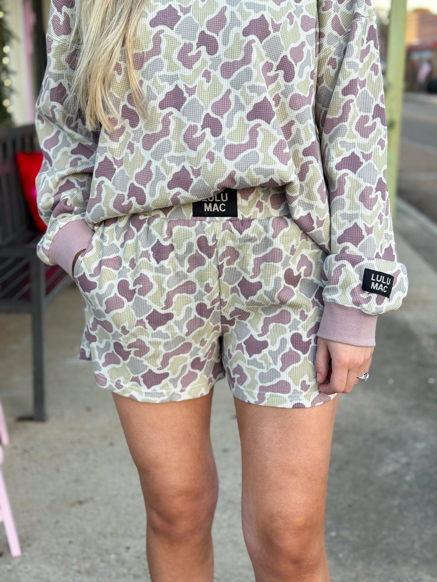 Lulu Mac Waffle Shorts CAMO