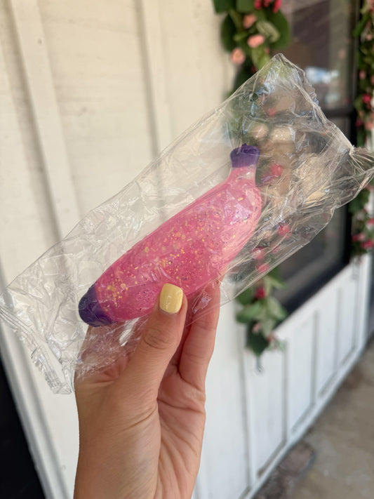 Glitter Banana Squishy PINK/PURPLE