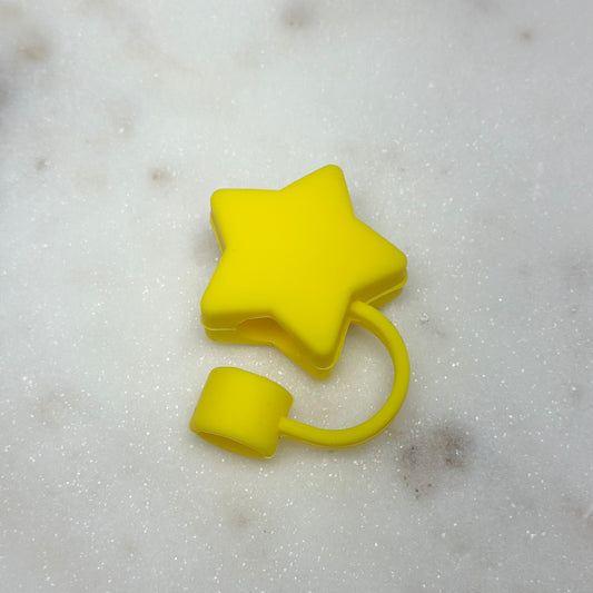 Star Straw Cover Cap YELLOW
