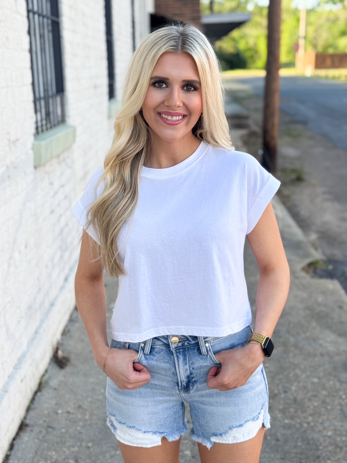 Sunny Days Cropped Tee WHITE