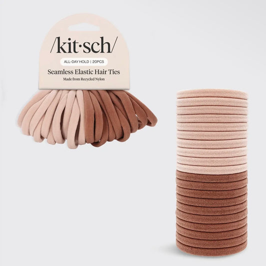 Seamless Elastic Hair Ties | 20 pc - Blush