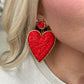 Beaded Heart Earring RED *FINAL SALE*