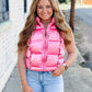 Glam Party Metallic Puffer Vest