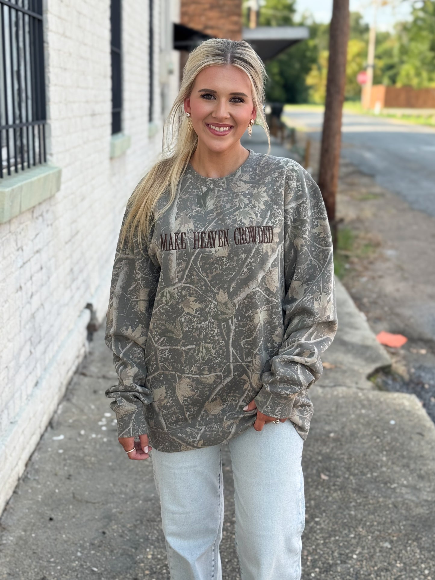 Make Heaven Crowded Camo Sweatshirt