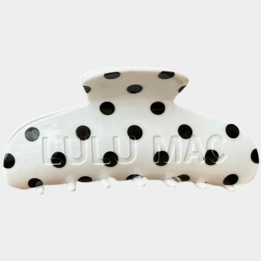 Lulu Mac Polka Dot Hair Clip WHITE/BLACK