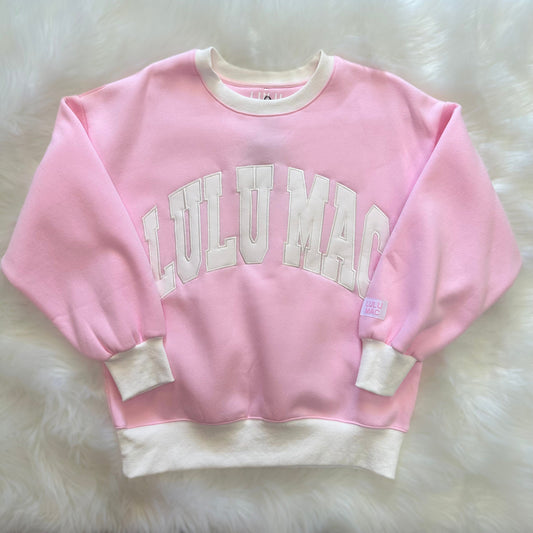 Lulu Mac Color Block Sweatshirt PINK/WHITE