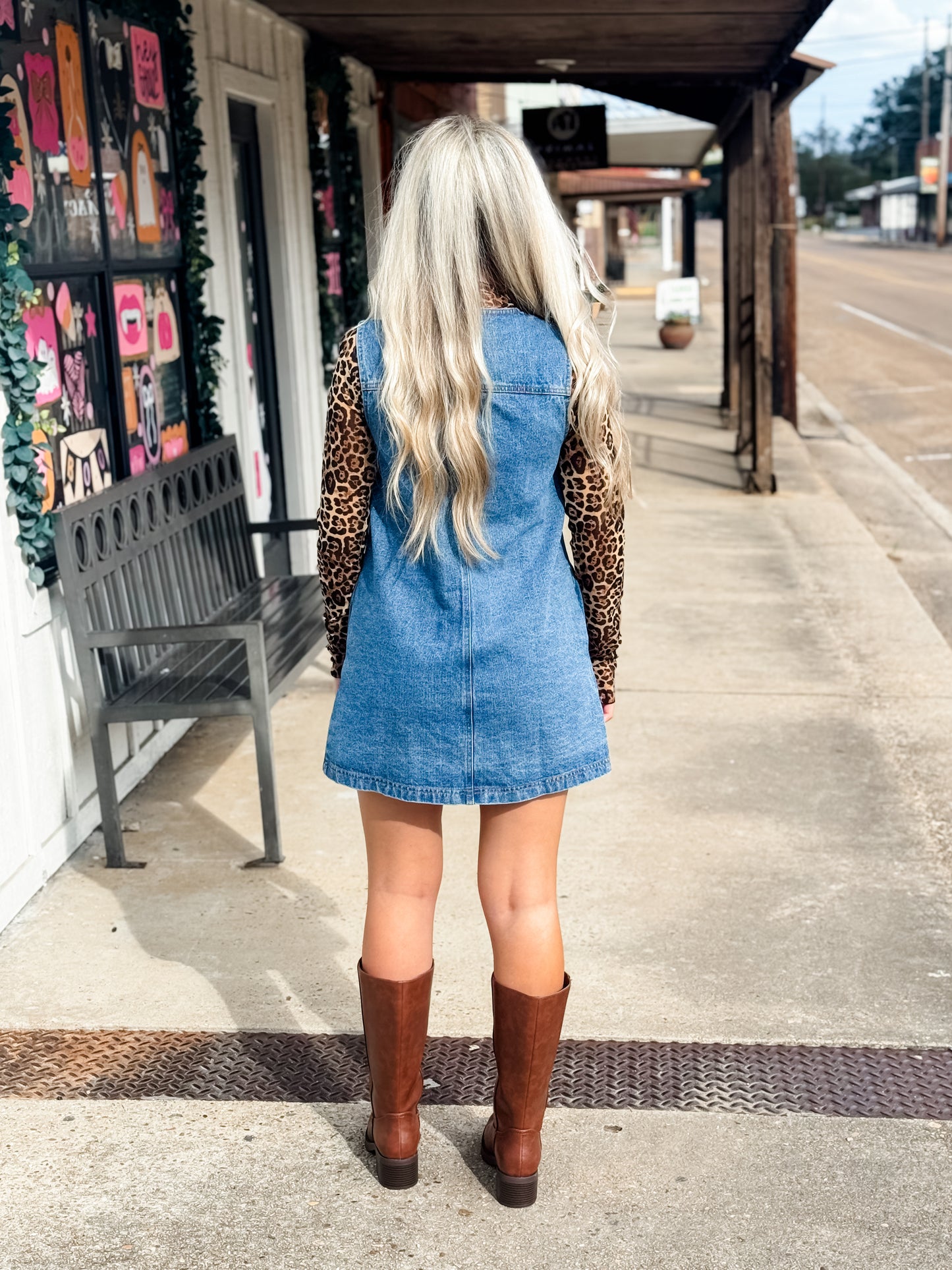Keep Them Guessing Denim Dress