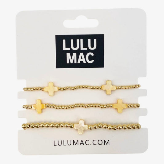 Lulu Mac Cross Bracelet Stack YELLOW
