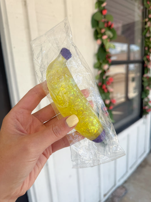 Glitter Banana Squishy YELLOW/PURPLE
