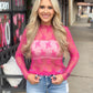 Graceful Moment Lace Top HOT PINK