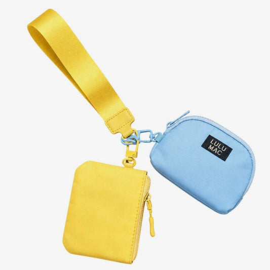 Lulu Mac Double Pouch Wristlet BUTTER/LIGHT BLUE