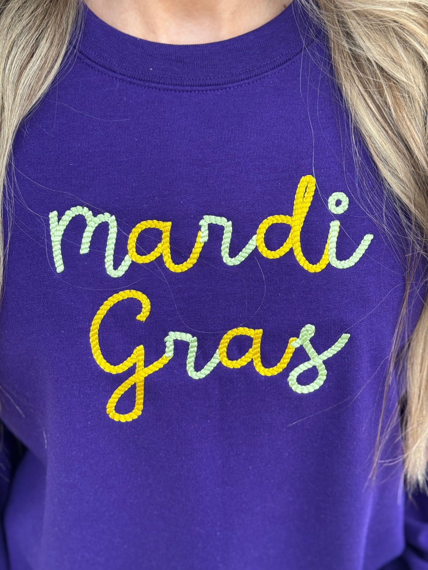 Mardi Gras Embroidered Sweatshirt