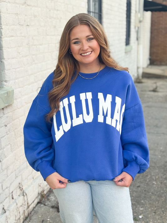 Lulu Mac Sweatshirt ROYAL/WHITE puff