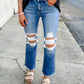 Stay Elevated Distressed Cropped Jeans