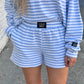 Lulu Mac Stripe Shorts LIGHT BLUE