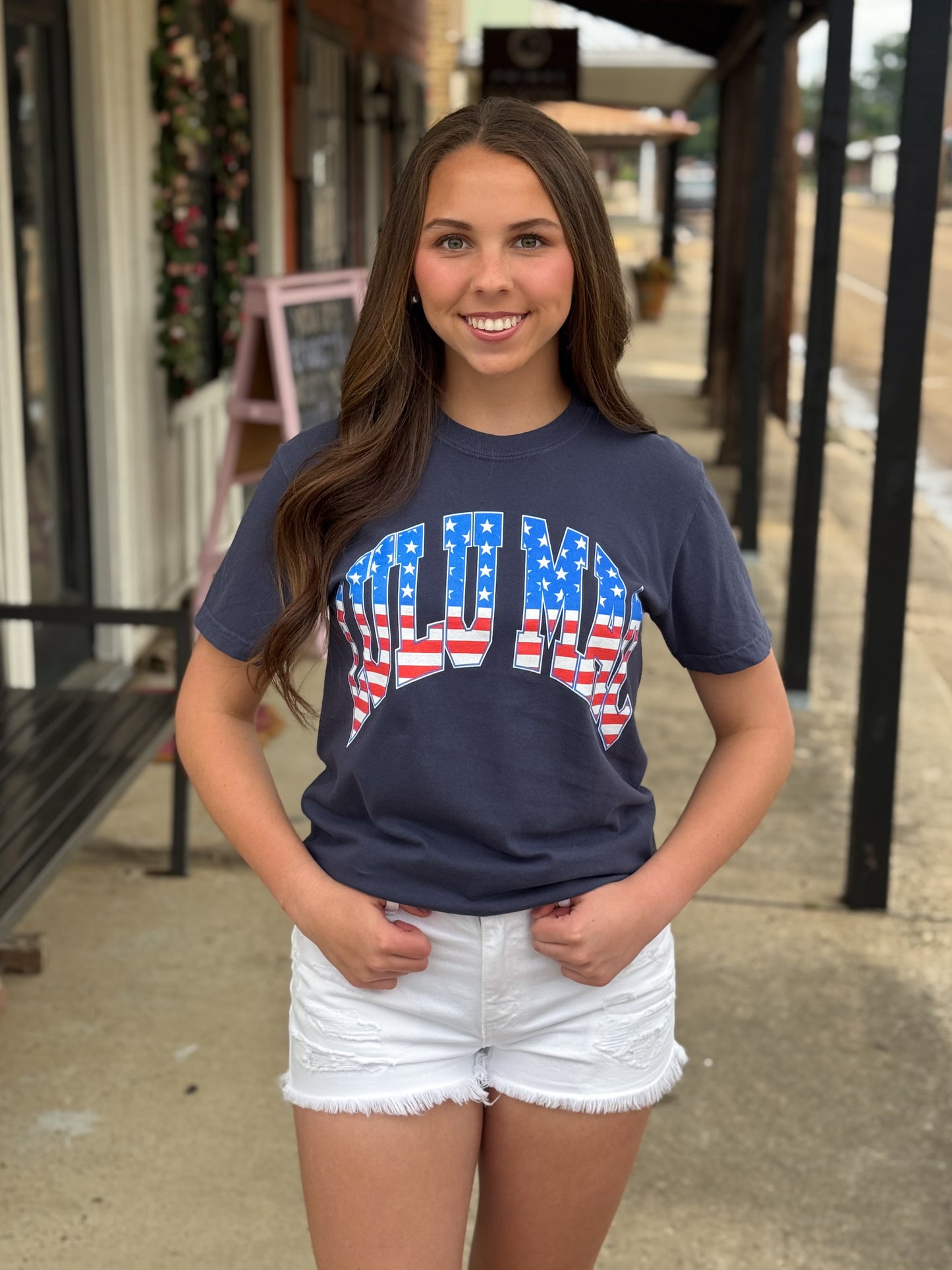 Lulu Mac Stars & Stripes Tee NAVY