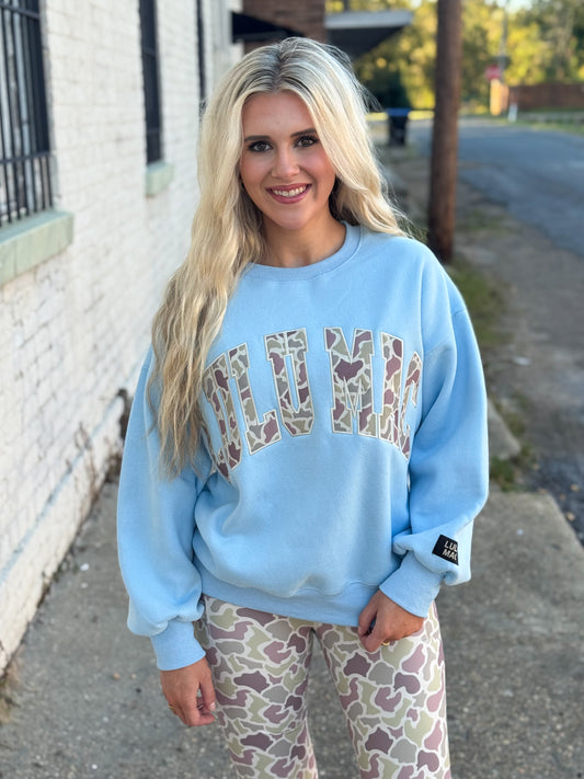 Lulu Mac Light Blue Camo Sweatshirt