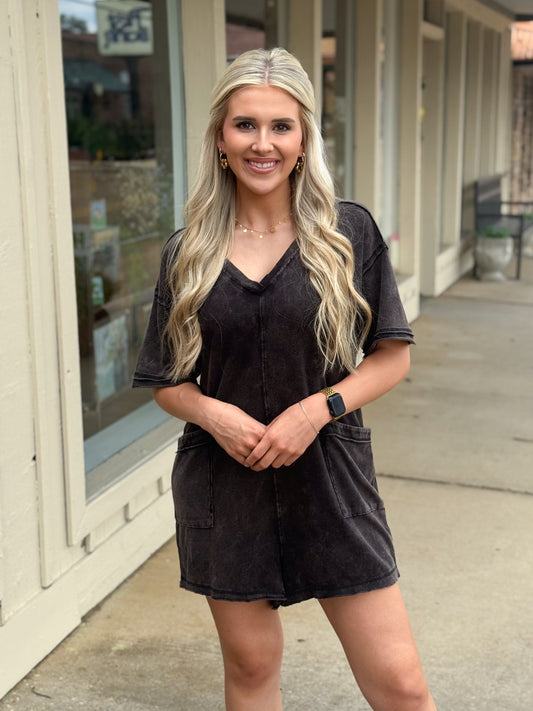 Pick Up The Pace Romper BLACK