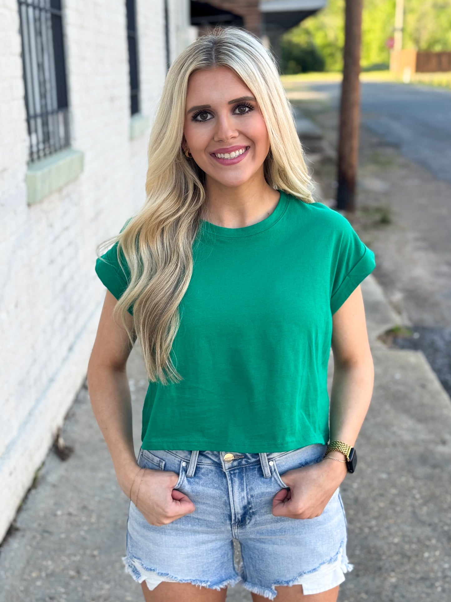 Sunny Days Cropped Tee GREEN