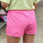 Retro Pink Checkered Shorts