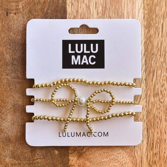Lulu Mac Bow Bracelet Stack GOLD