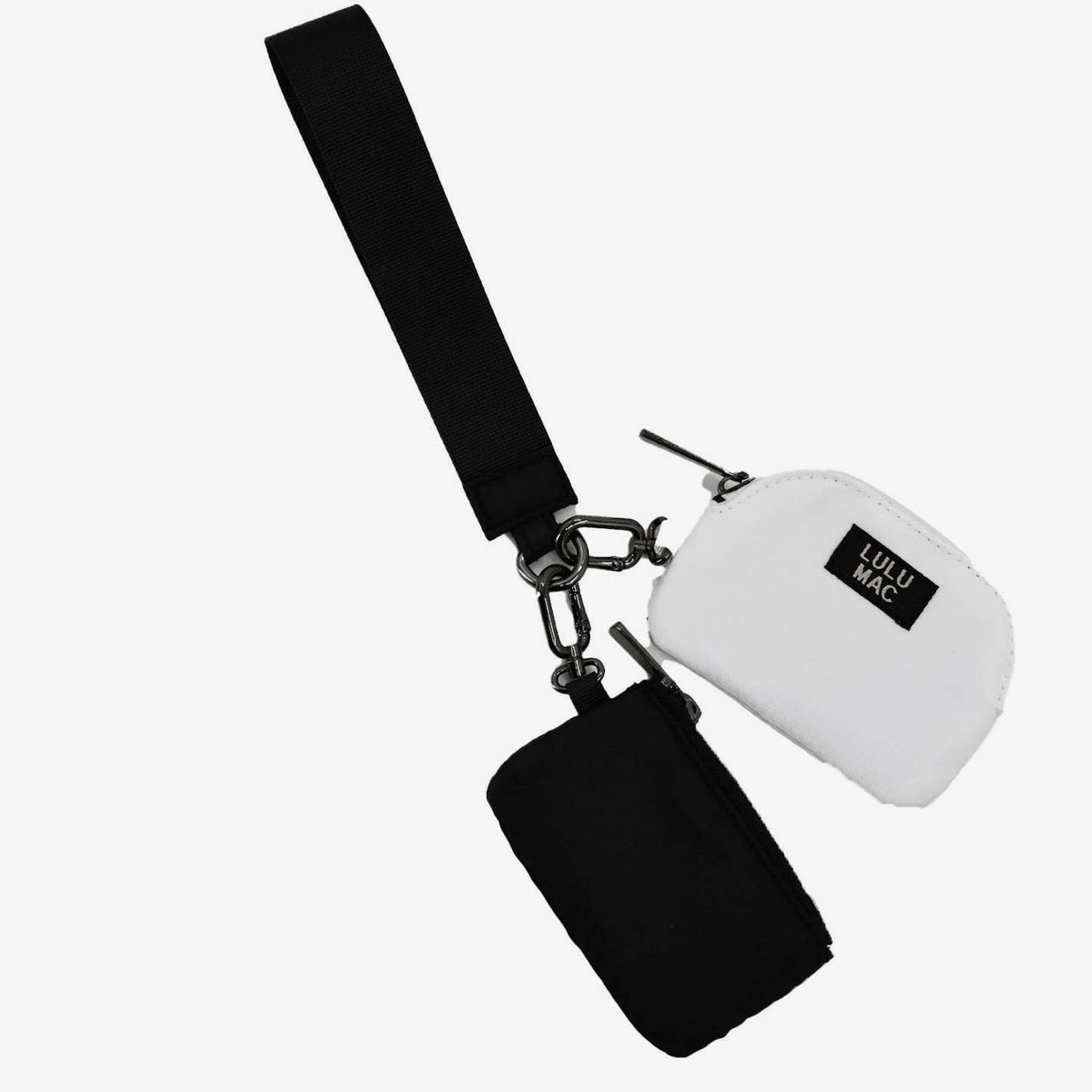 Lulu Mac Double Pouch Wristlet BLACK/WHITE