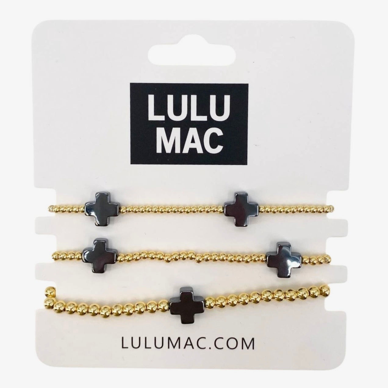 Lulu Mac Cross Bracelet Stack BLACK