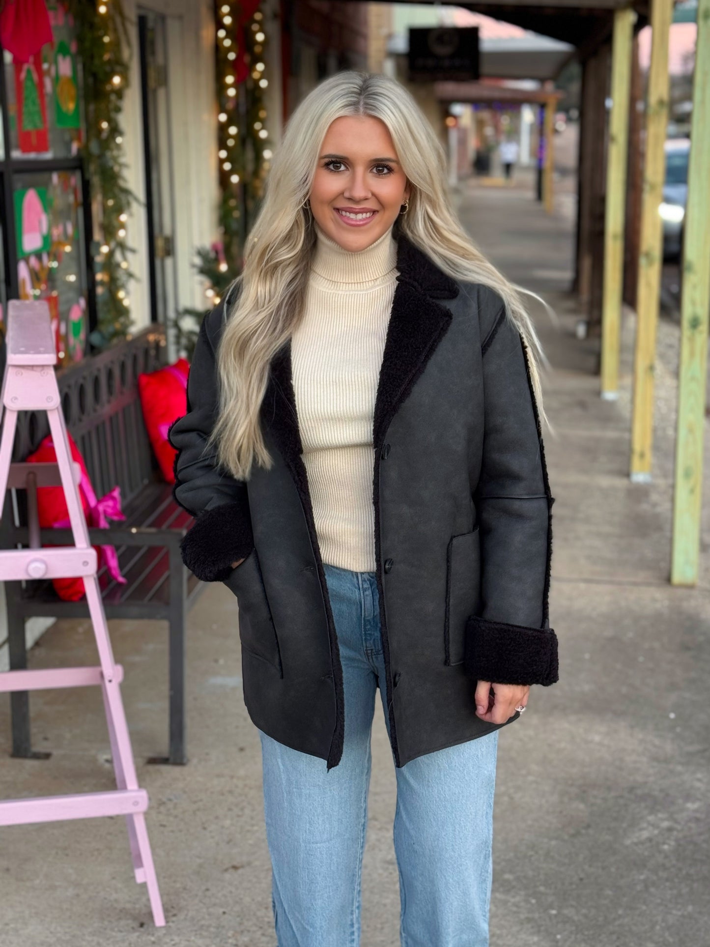 Keep Me Cozy Coat BLACK