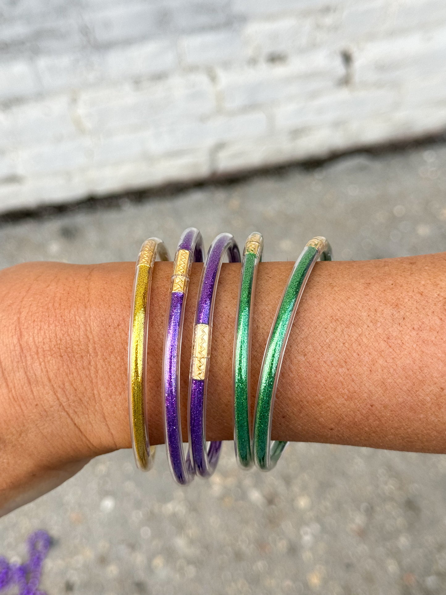 Mardi Gras Glitter Bangles