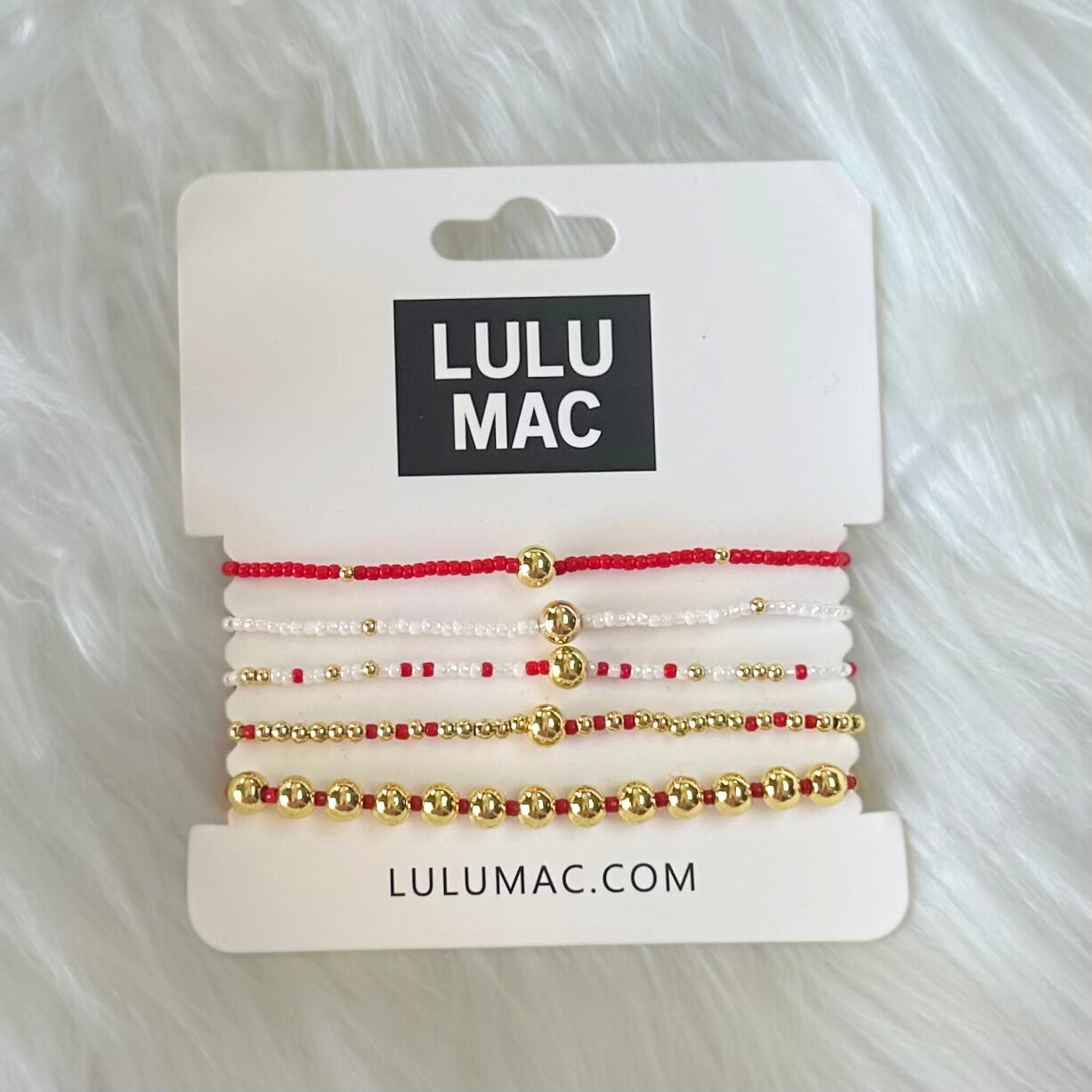 Lulu Mac Bracelet Set RED/WHITE