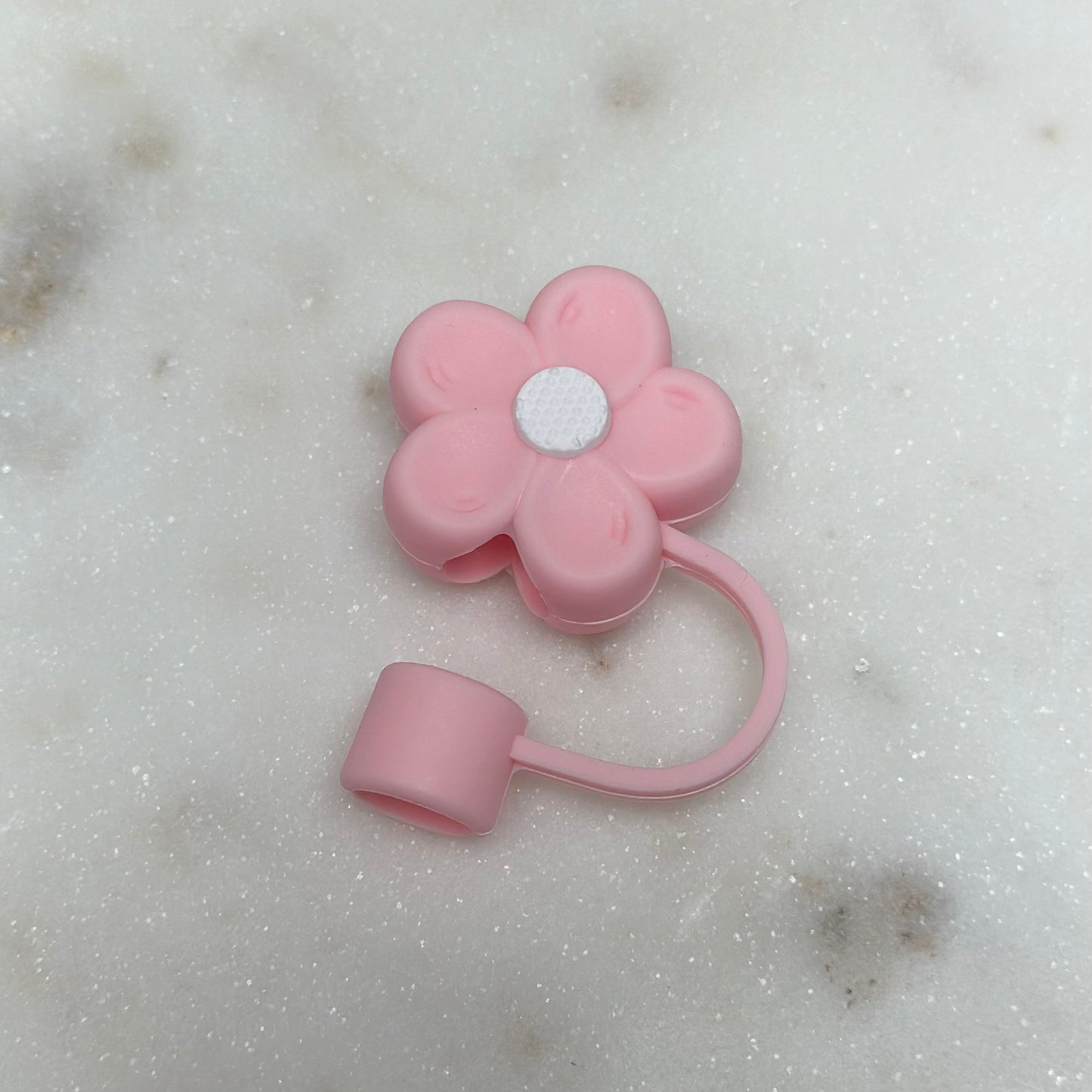 Flower Straw Cover Cap PINK