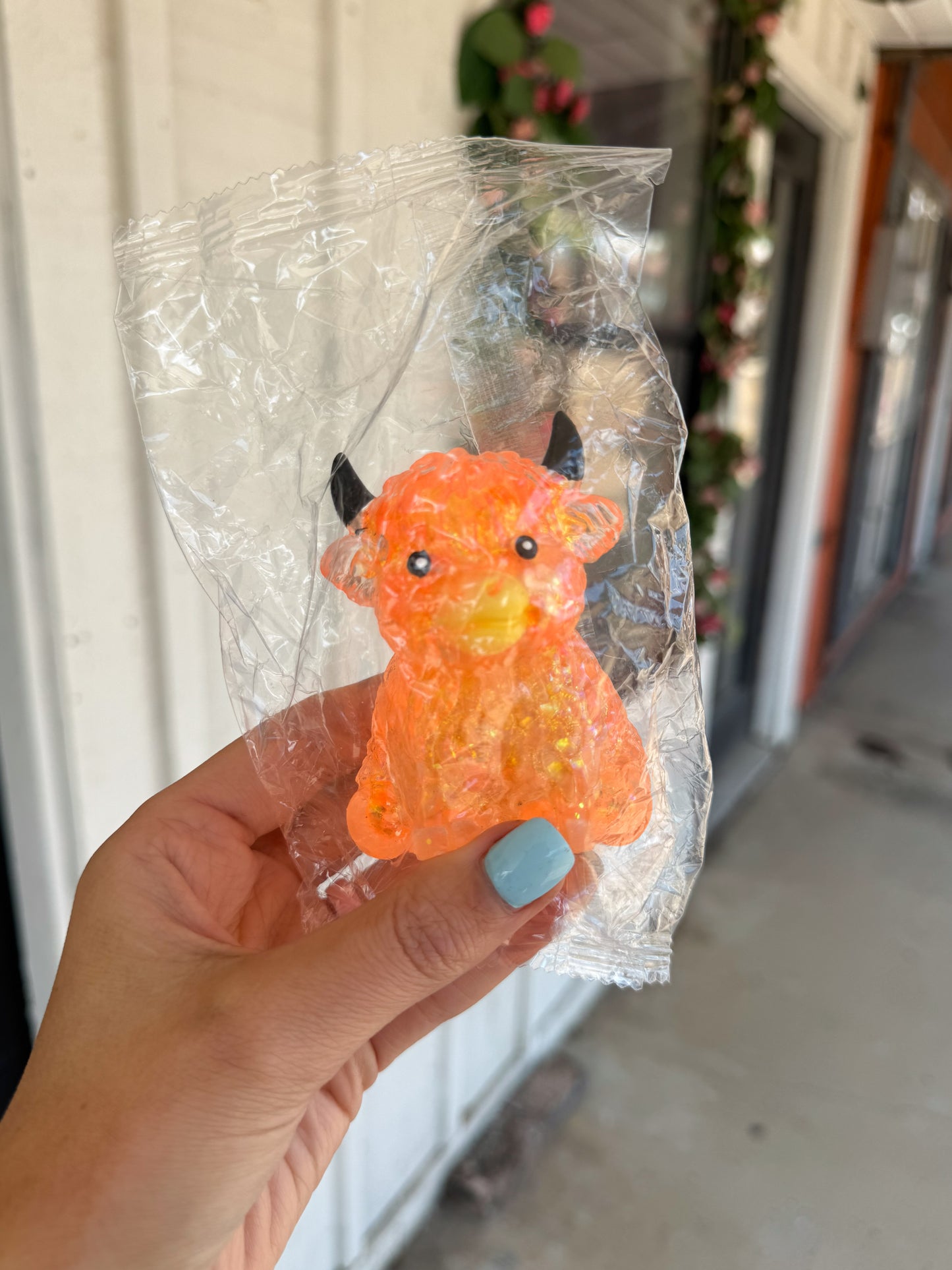 Glitter Cow Squishy ORANGE
