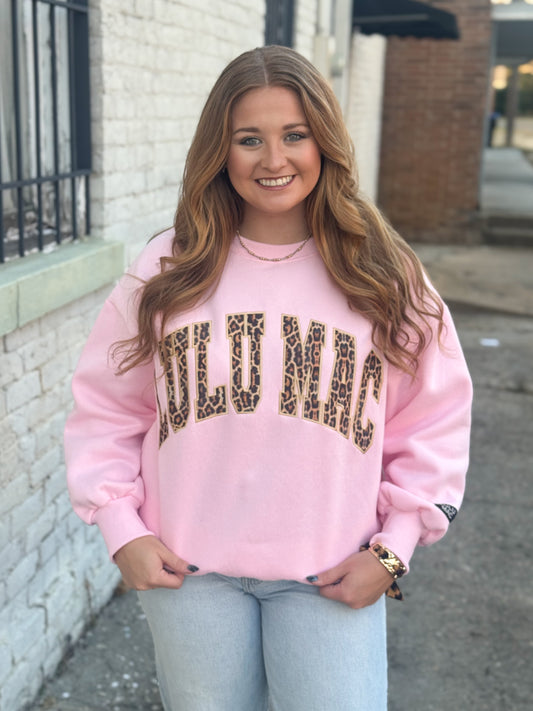 Lulu Mac Light Pink Leopard Sweatshirt