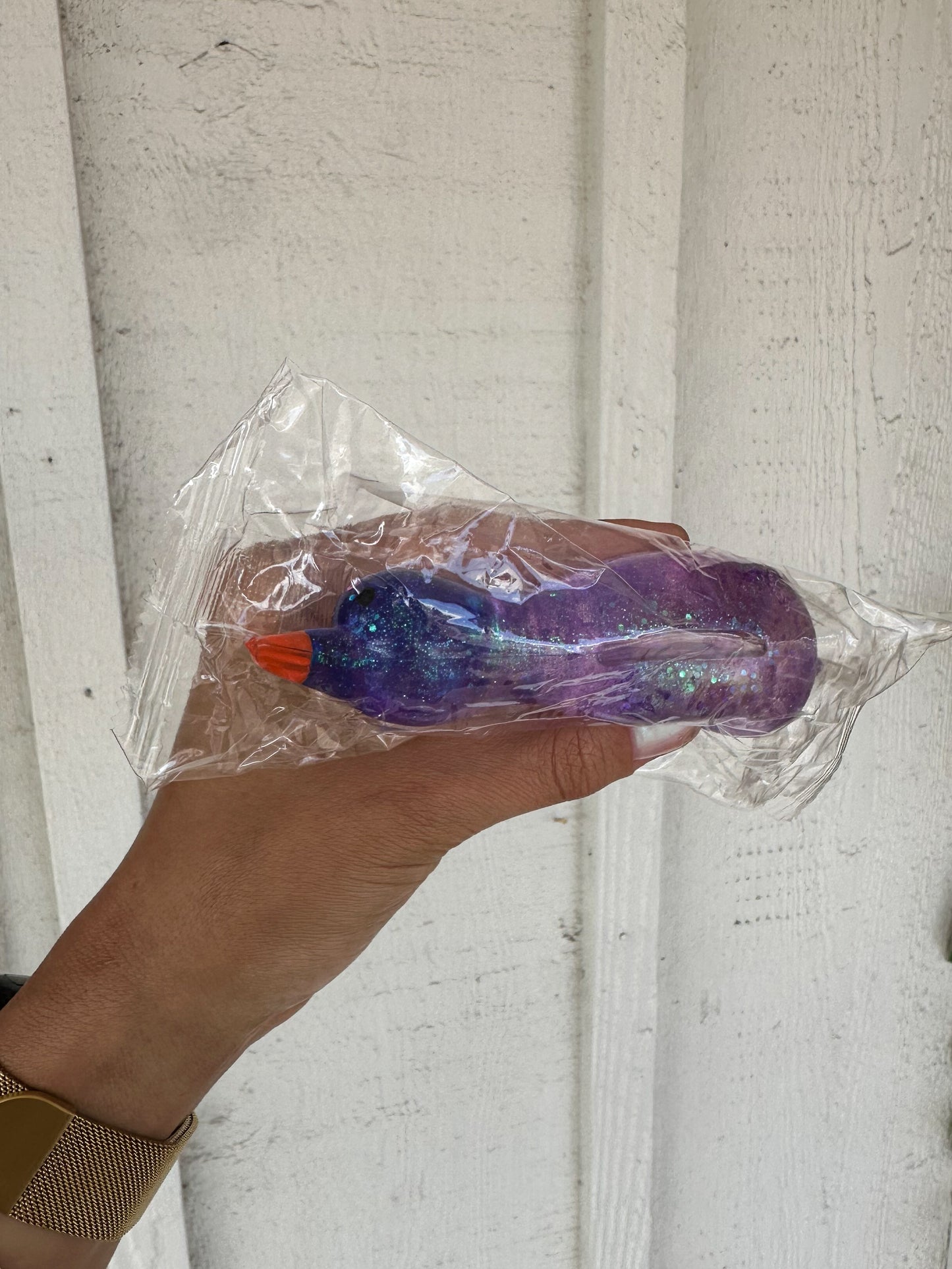 Glitter Duck Squishy PURPLE